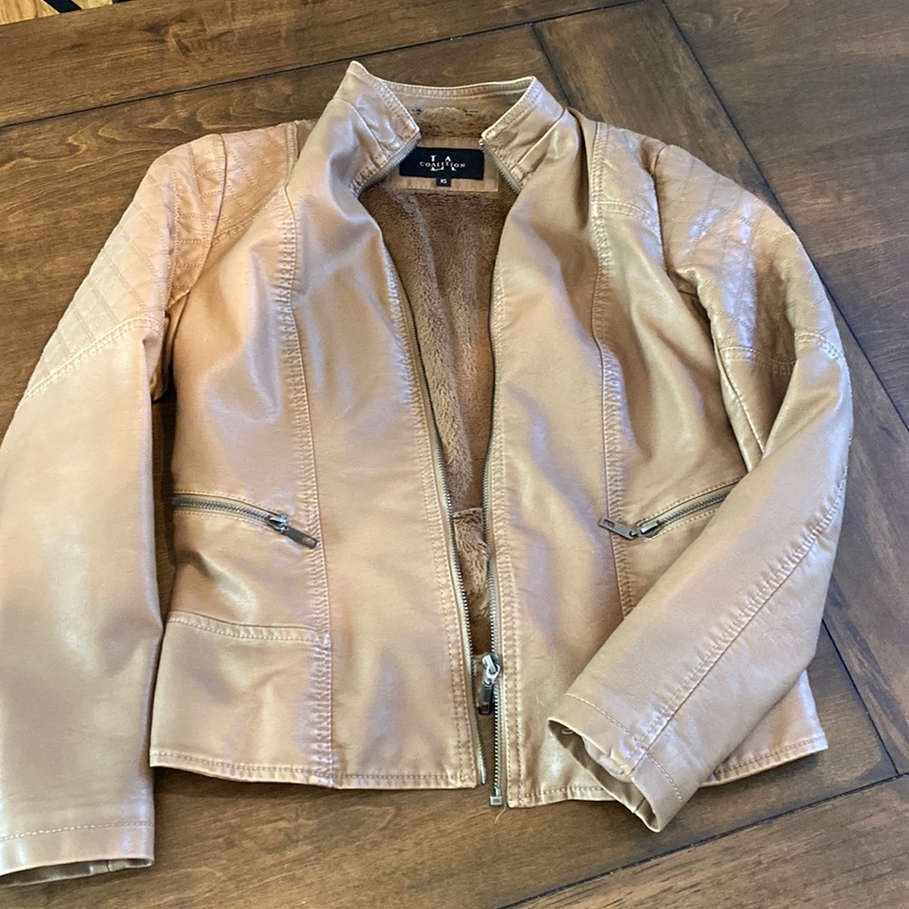 Ladies Faux Leather Jacket- XS